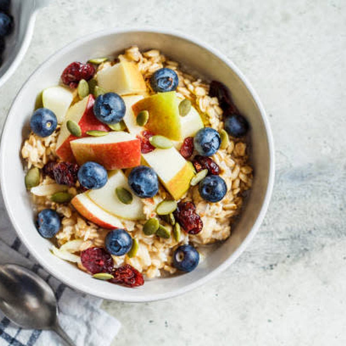 Bircher Muesli with Apple, Berries, Walnut & Pumpkin Seeds