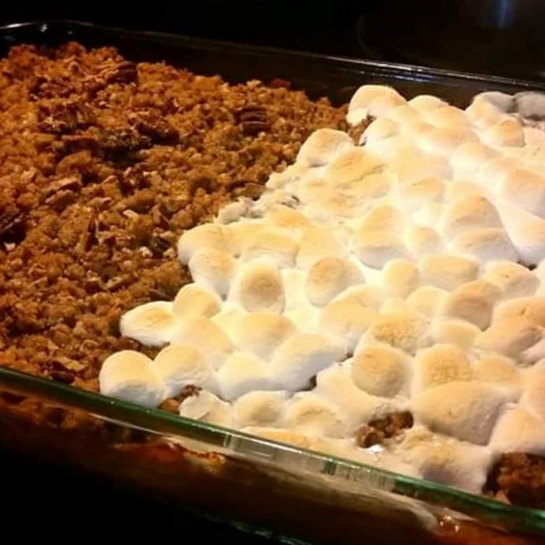 Sweet Potato Casserole with Butter Pecan Crumble Topping