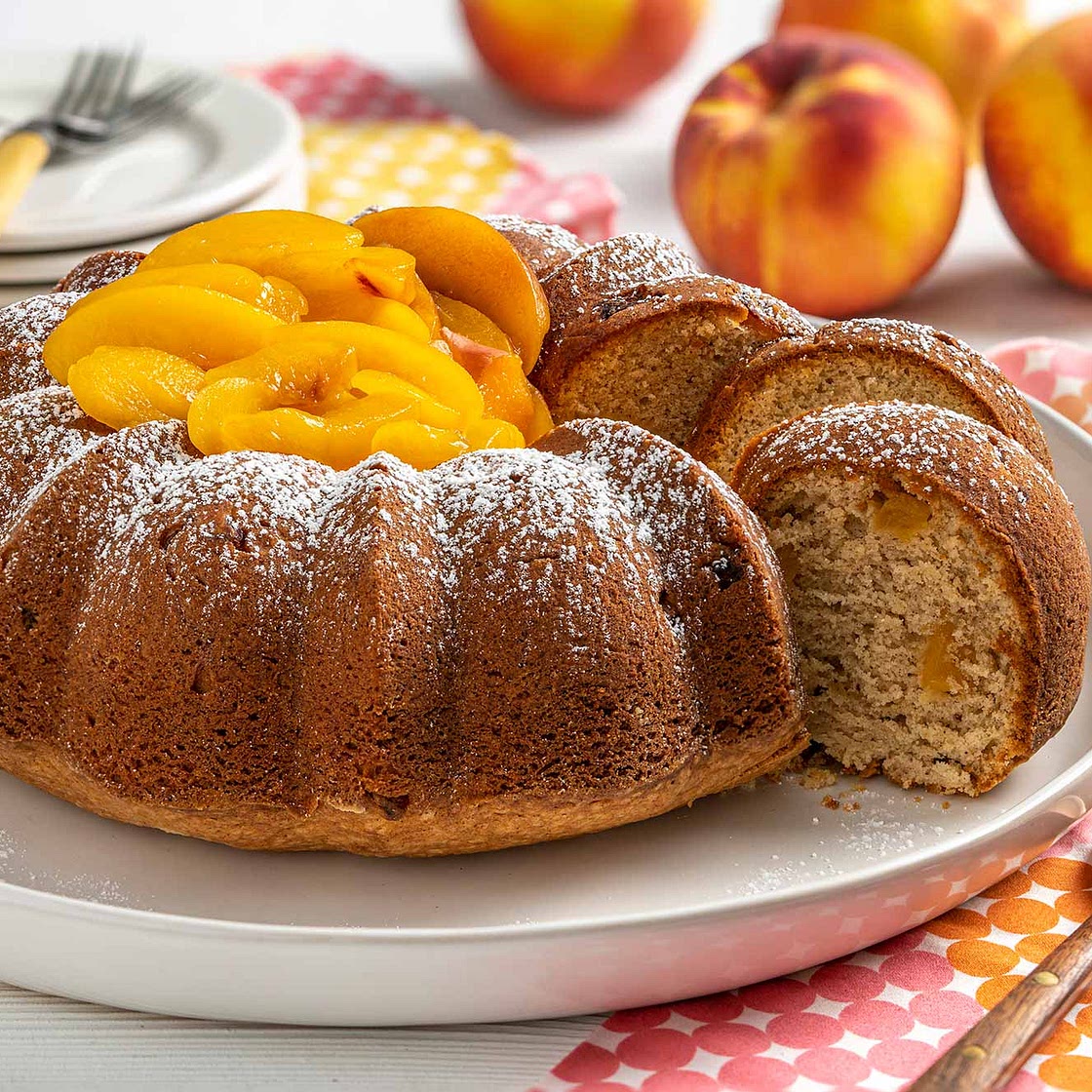 Peach Cobbler Cream Cheese Pound Cake