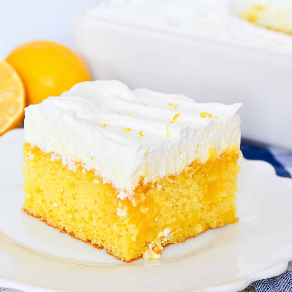 Lemon Curd Poke Cake
