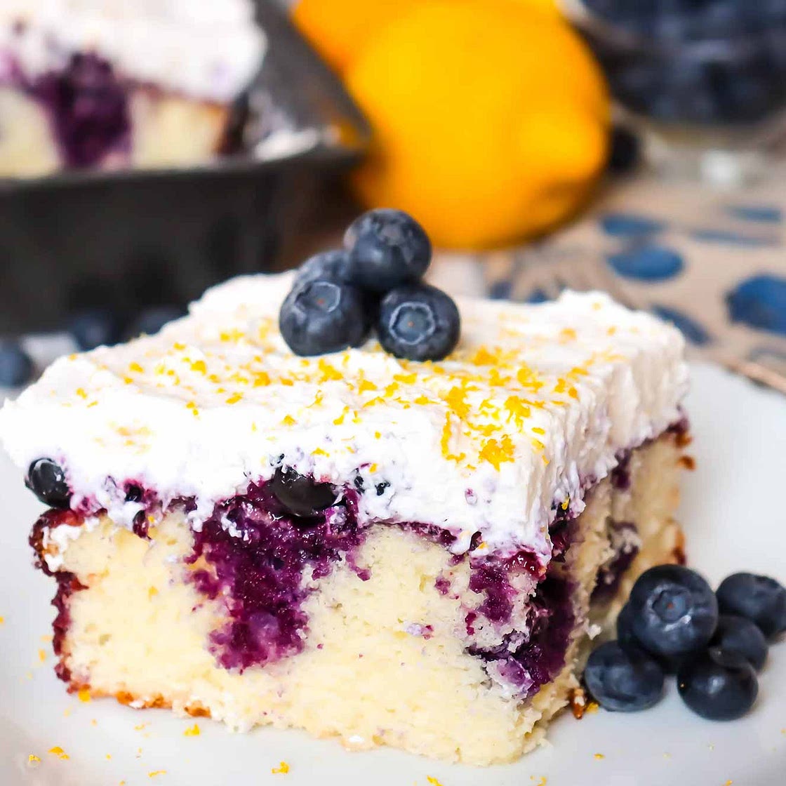Lemon Blueberry Poke Cake