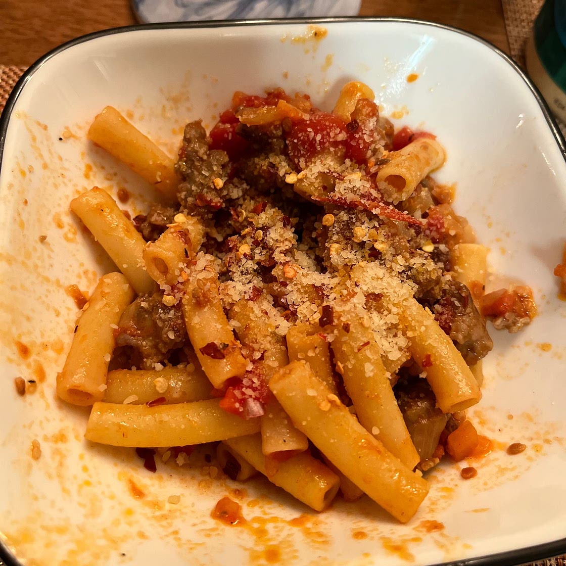 Speedy Sunday Gravy with Ziti