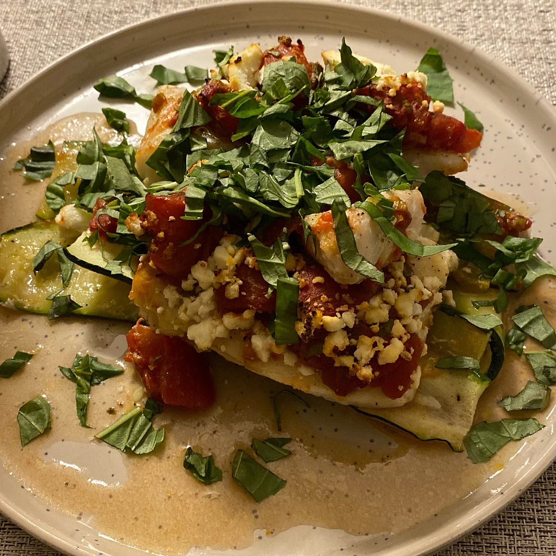 Baked Cod with Tomatoes & Feta