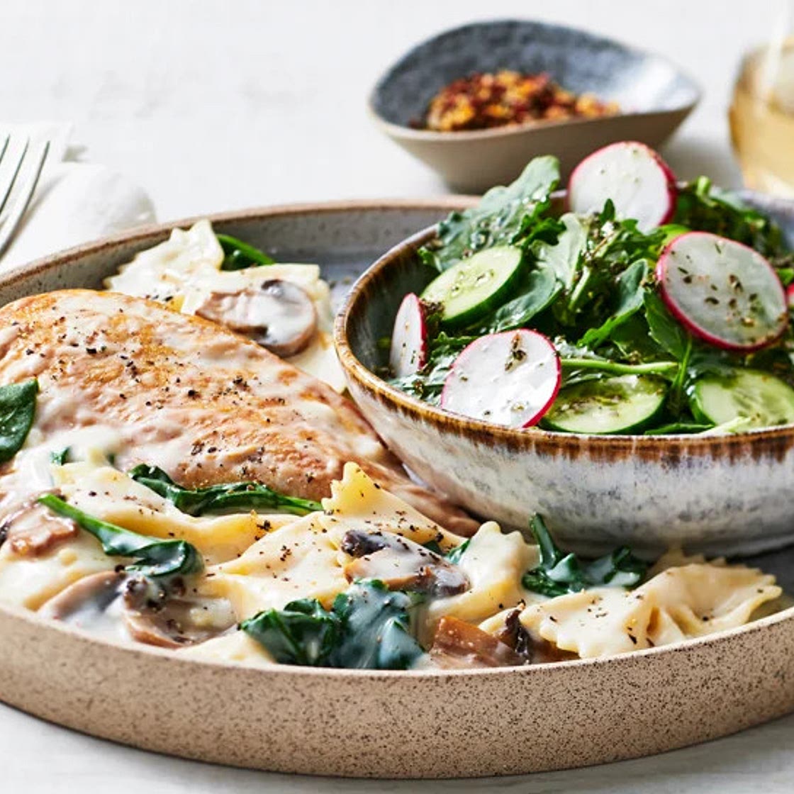 Florentine Style Chicken Alfredo