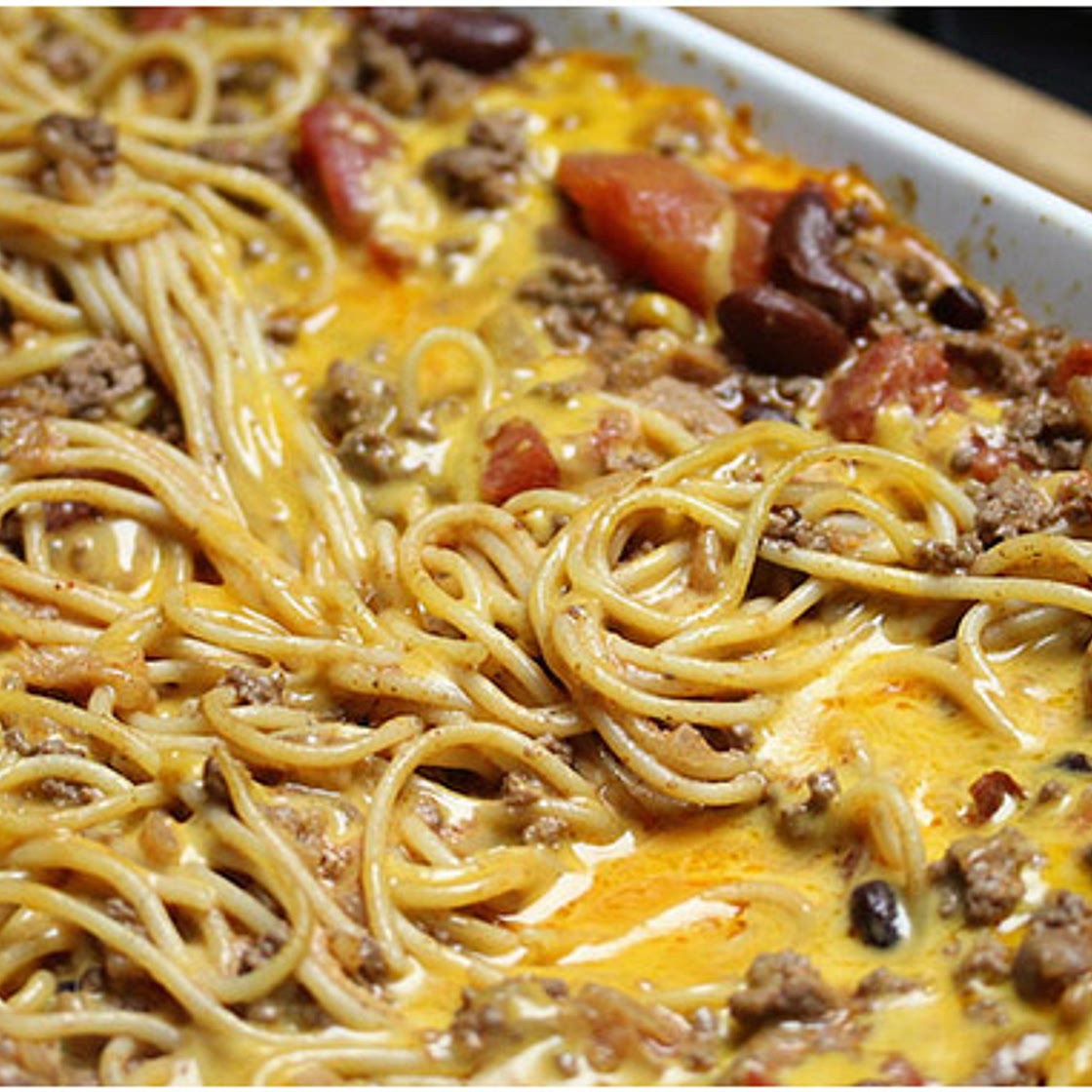 Spaghetti Auflauf mit Hackfleisch