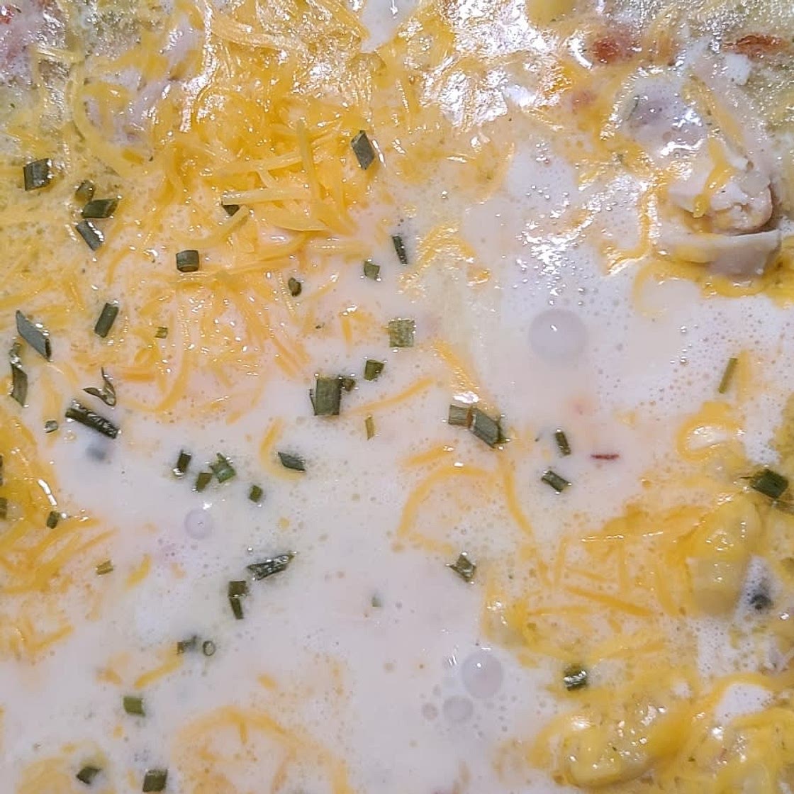Bacon Cheddar Ranch Chicken Noodle Soup