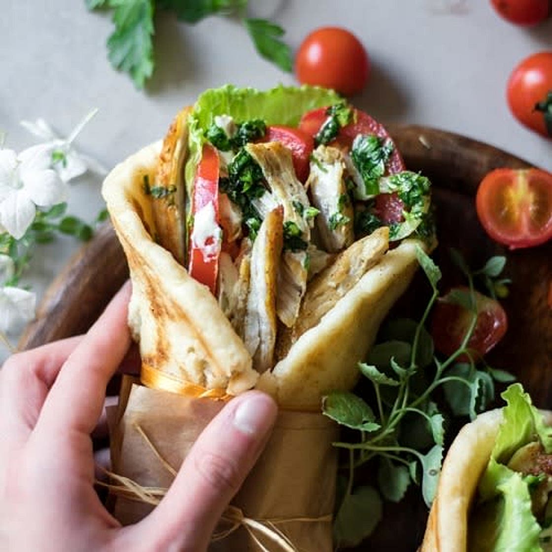 Low-fodmap PB Chicken Gyro - Vegan & GF