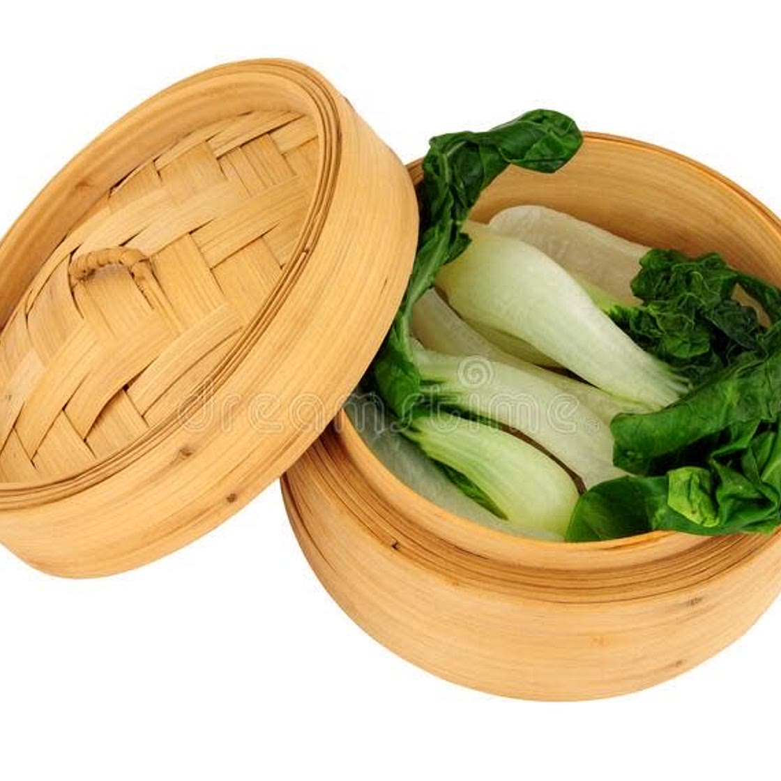Steamed pak choi with chilli, garlic and ginger oil