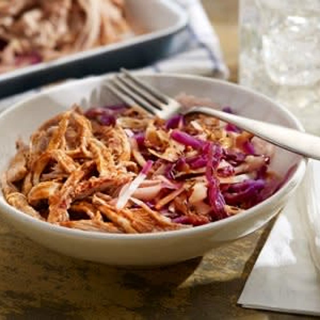 Slow Cooker Pork BBQ with Tangy Cabbage Slaw