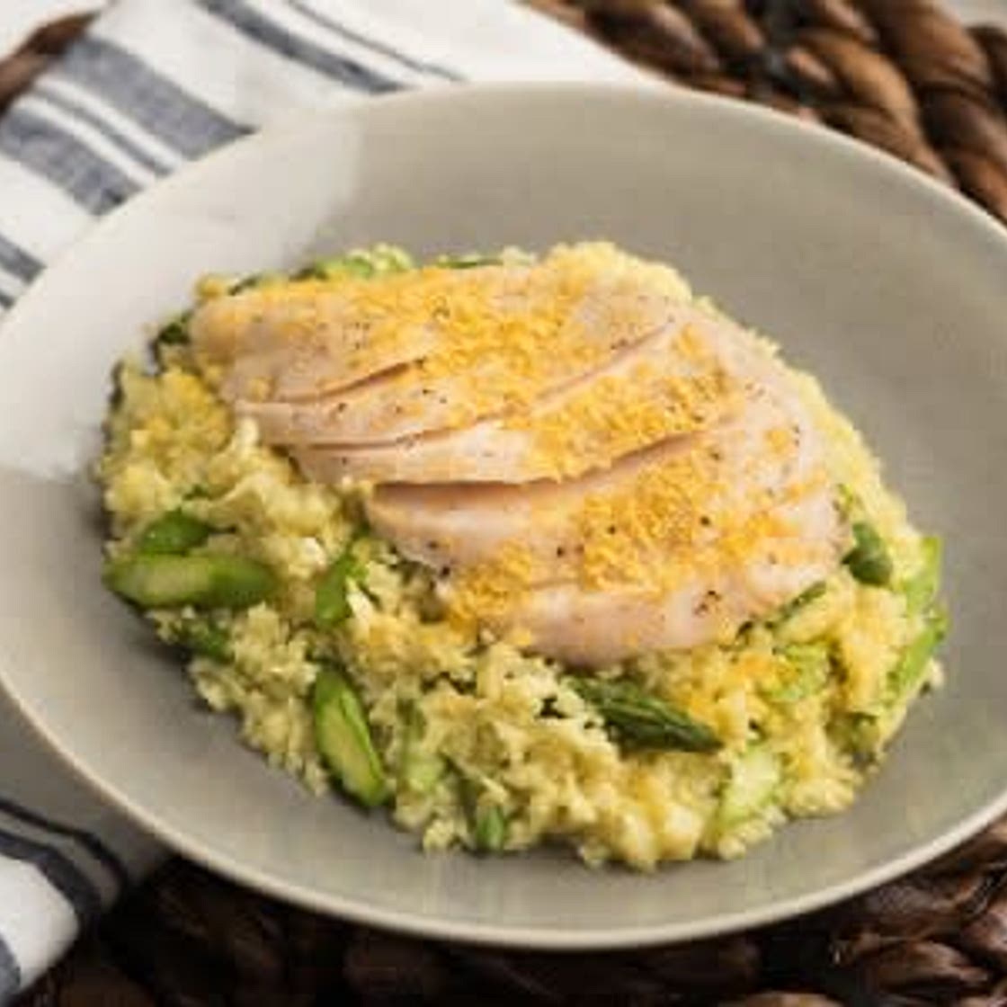 Cauliflower & Asparagus Risotto with Chicken