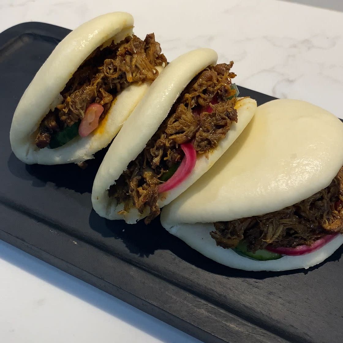 Gua Bao with Pulled Chicken