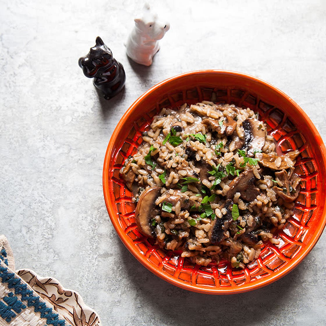 Silverbeet and Mushroom Risotto
