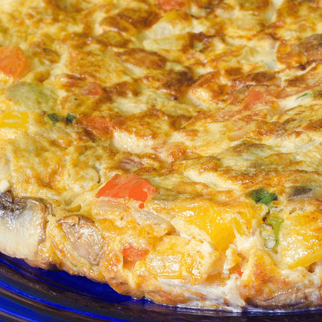 Keto Breakfast Chicken Mushroom Egg Omelette