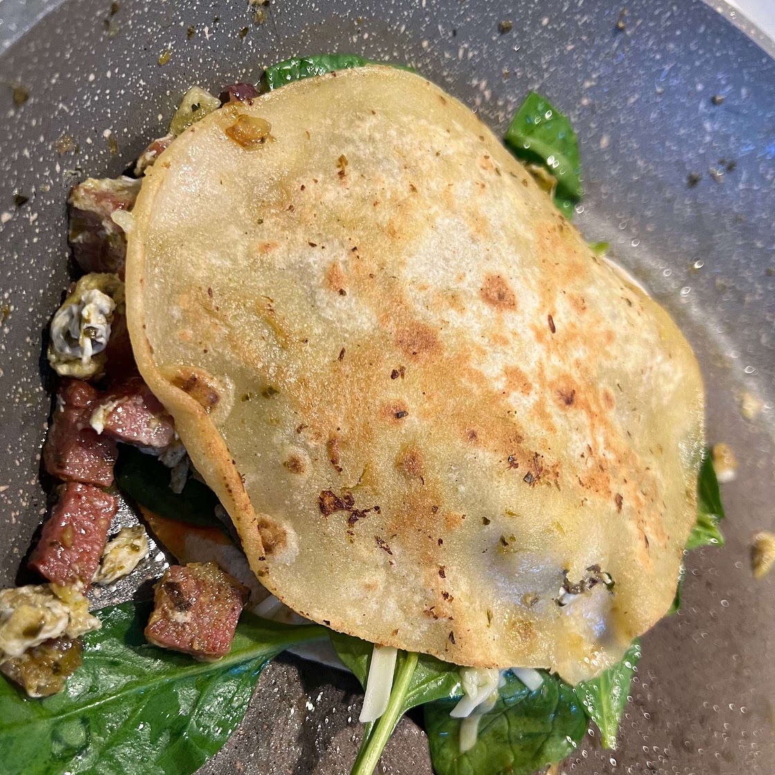 Pesto & Chorizo One Pan Wrap