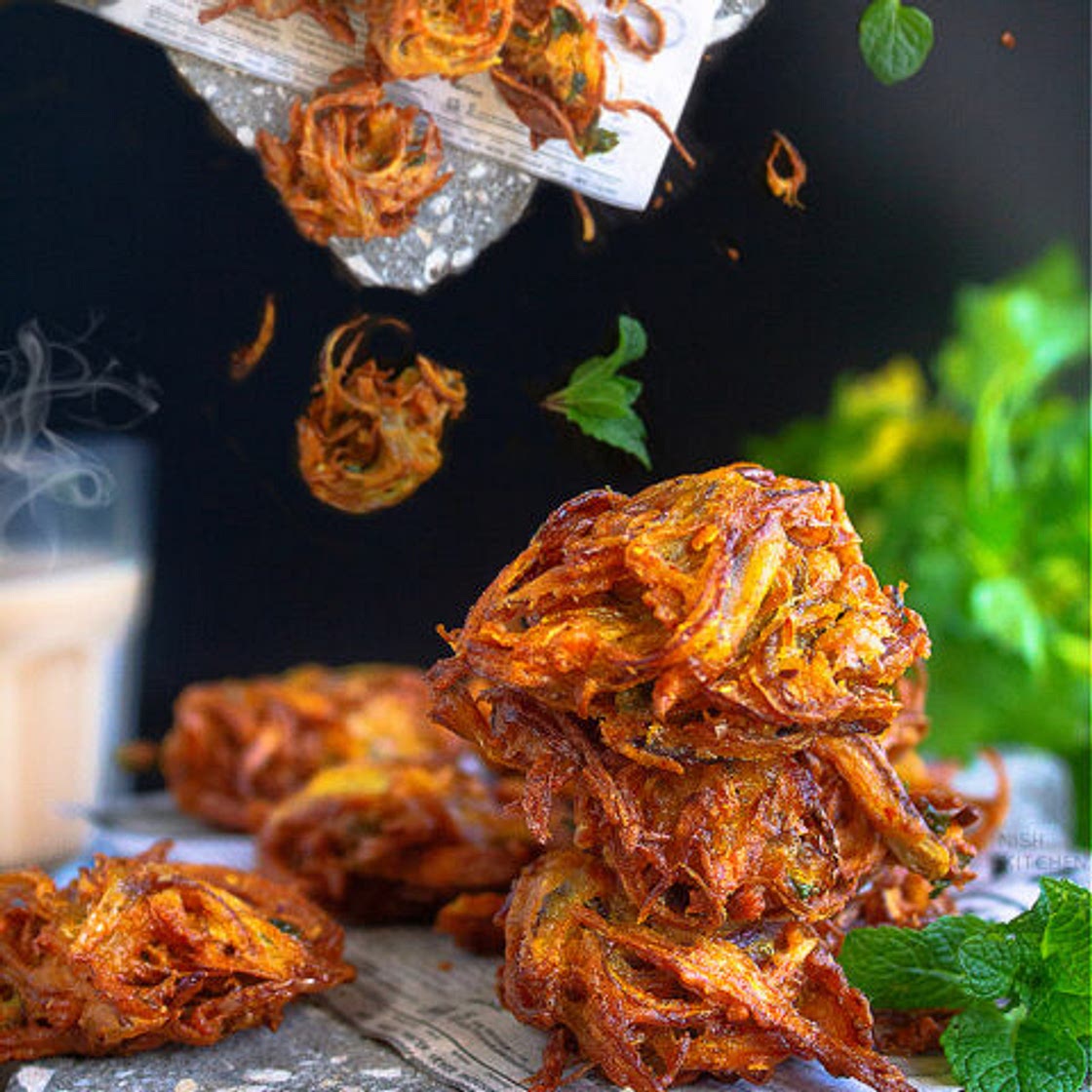 Onion Bhaji | Spiced Onion Fritters | Video
