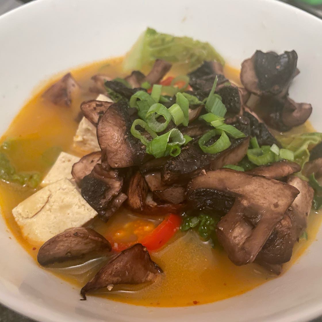 Vegetarian Tom Yum Soup with Napa Cabbage & Tofu