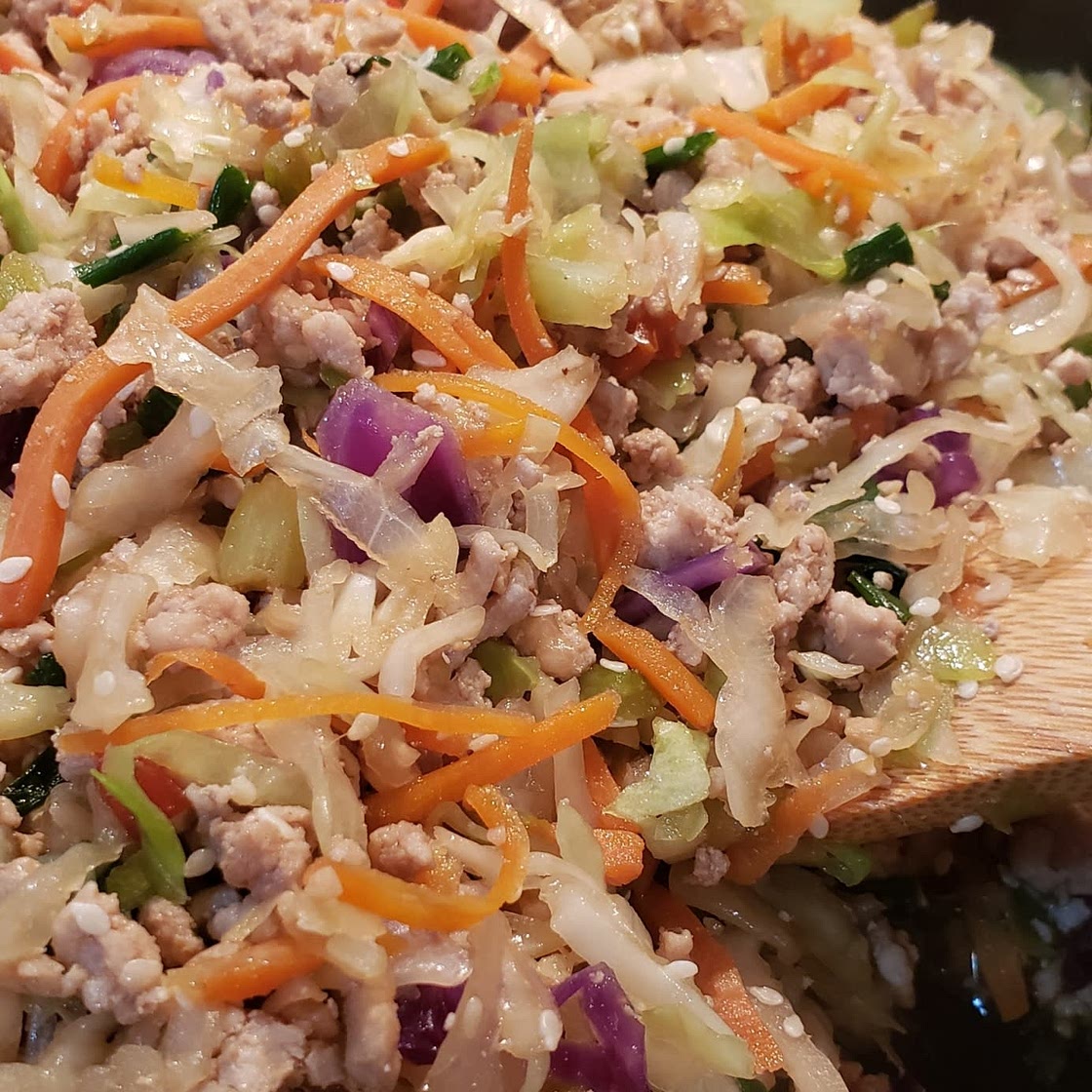 Unstuffed Beef Egg Roll Stir Fry