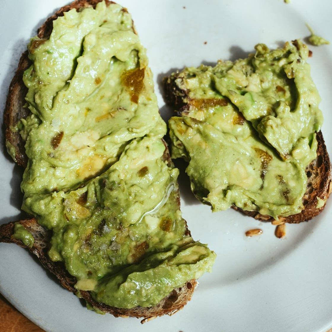 Avocado on toast with preserved lemon