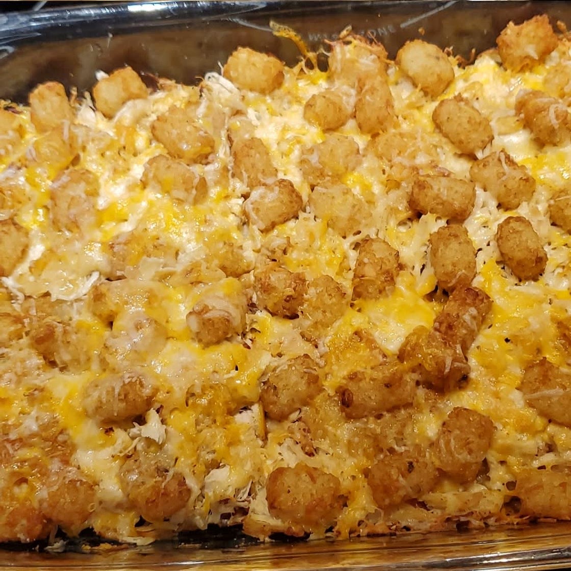 CROCK POT CHICKEN TATER TOT CASSEROLE