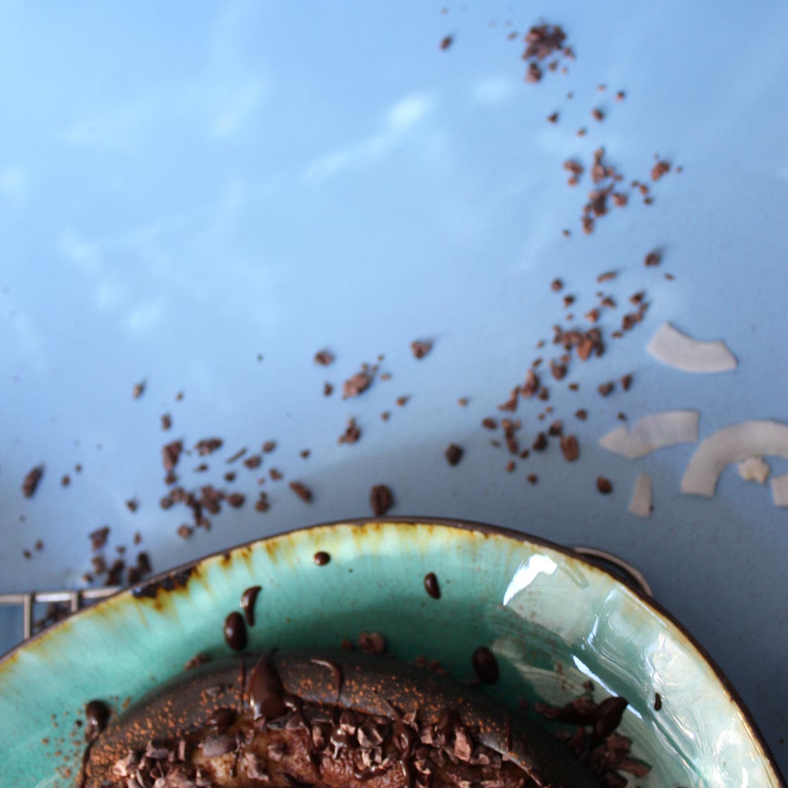 Baked banana (healthy chocolate)