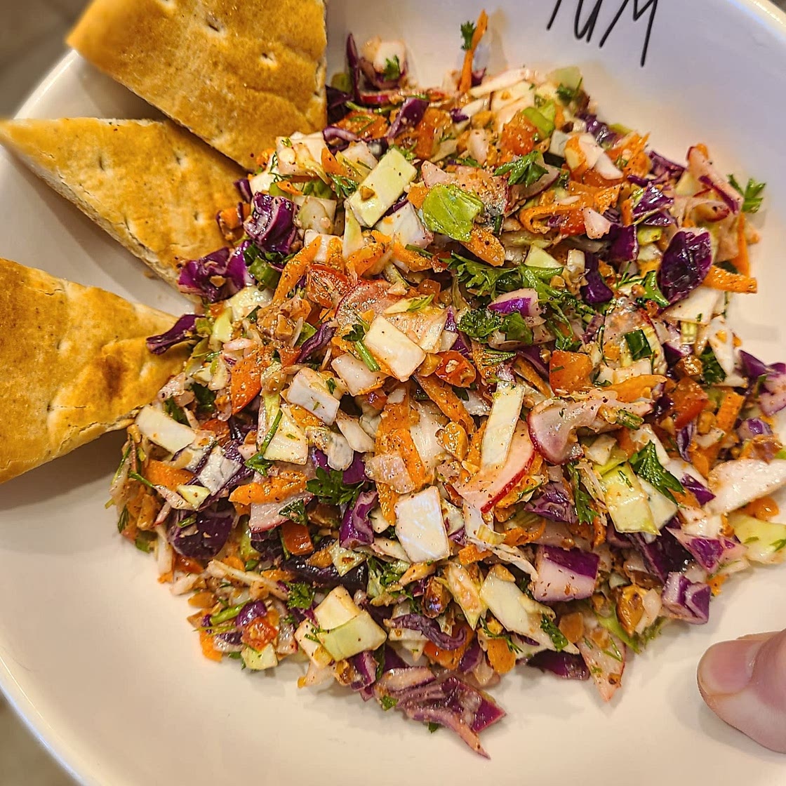 Mediterranean Cabbage Salad (No Mayo Coleslaw)