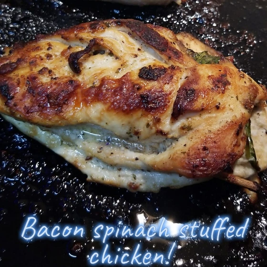 Bacon Spinach Stuffed Chicken