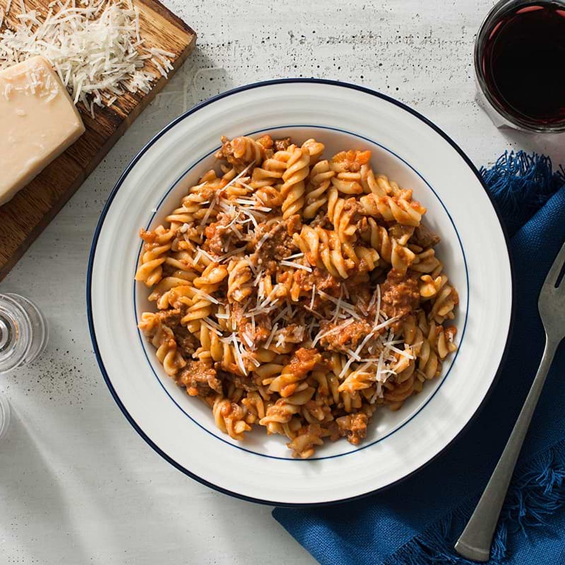 Fusilli with Spicy Bolognese Sauce