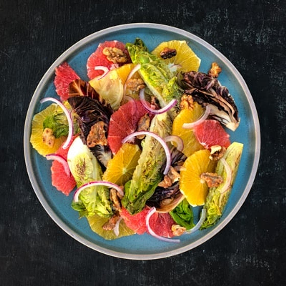 Radicchio, Baby Gem, Orange and Ruby Grapefruit Salad