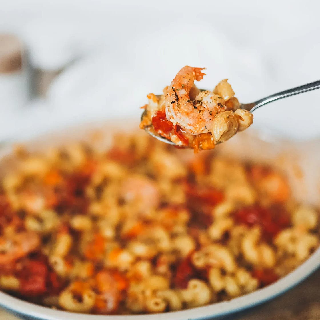 Upgraded Baked Feta Pasta with Shrimp