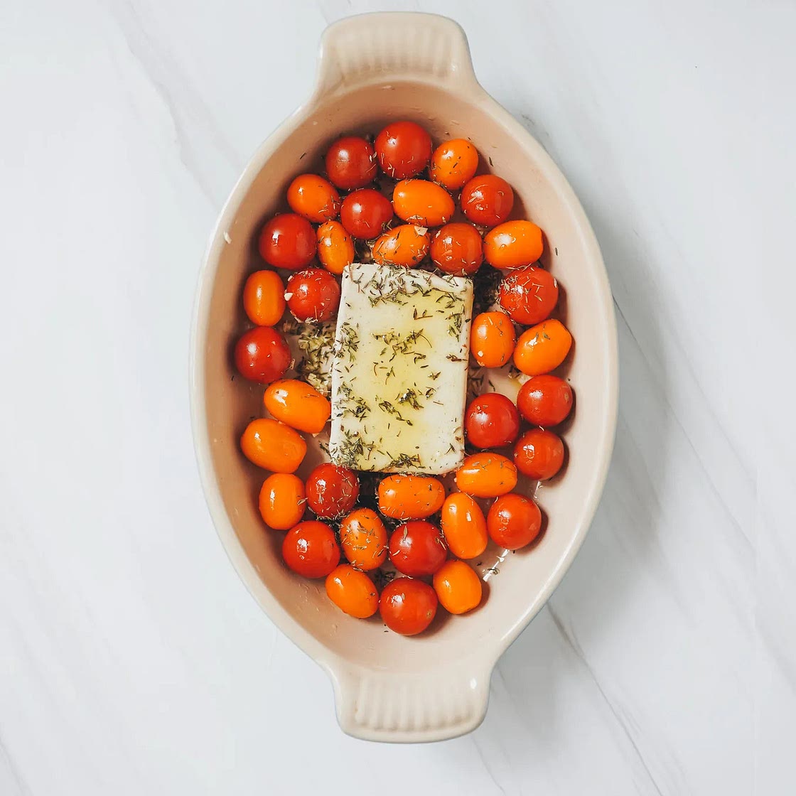 Upgraded Baked Feta Pasta with Shrimp