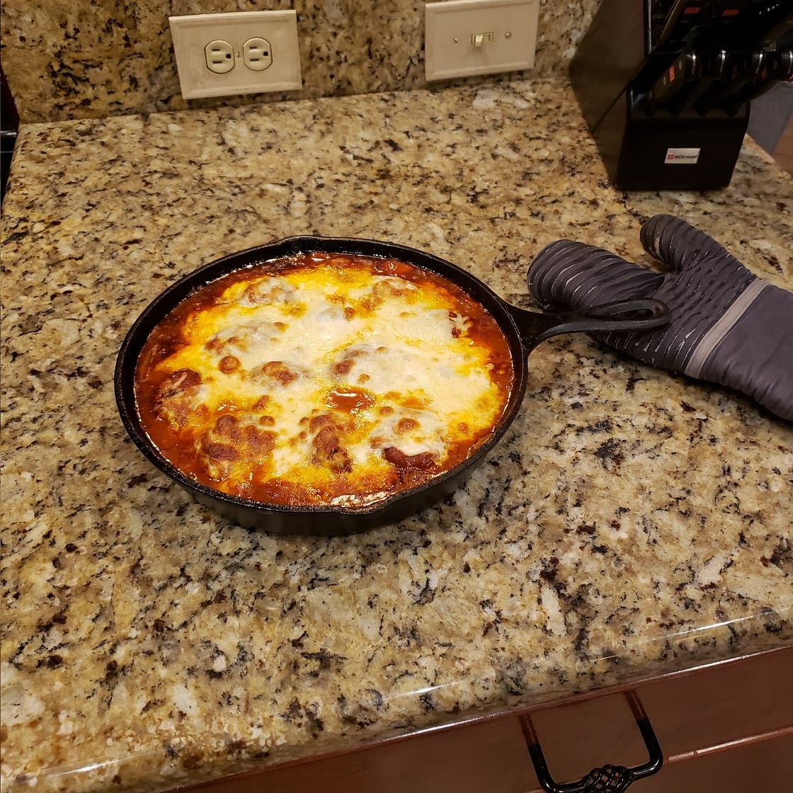 Cheesy Turkey Meatballs with Peppers and Onions
