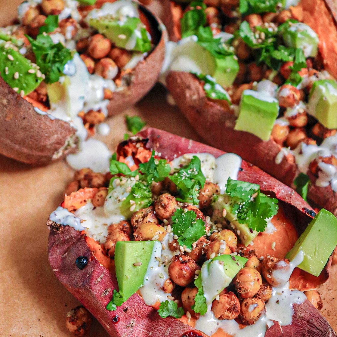 Roasted Stuffed Sweet Potatoes