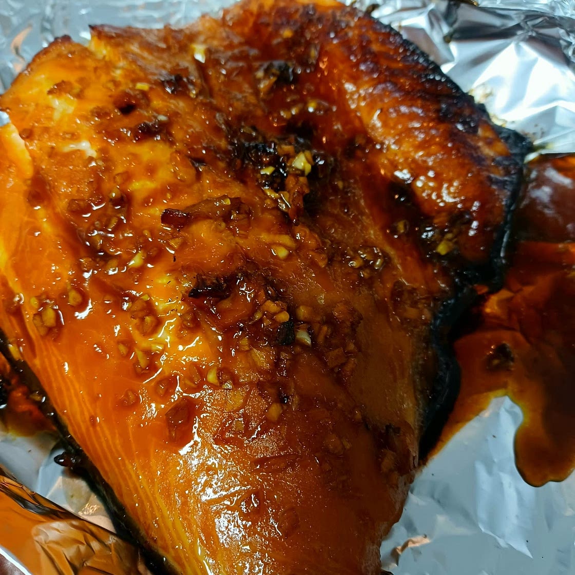 Crispy Garlic-Miso Glazed Salmon