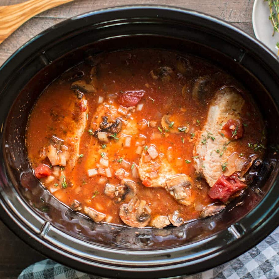 Slow Cooker Pork Chop Cacciatore