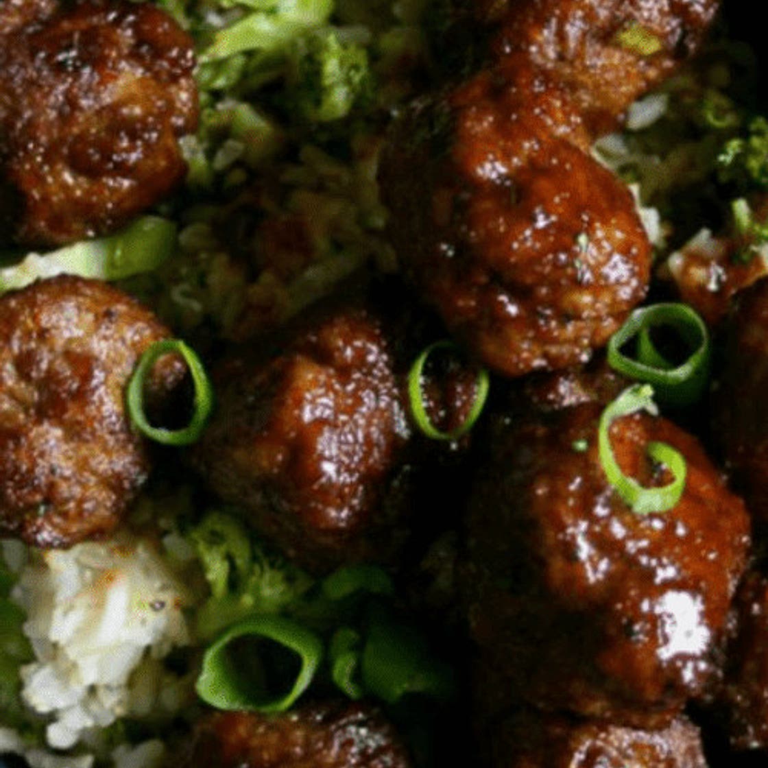 Sweet & Sticky Teriyaki Meatballs And Rice