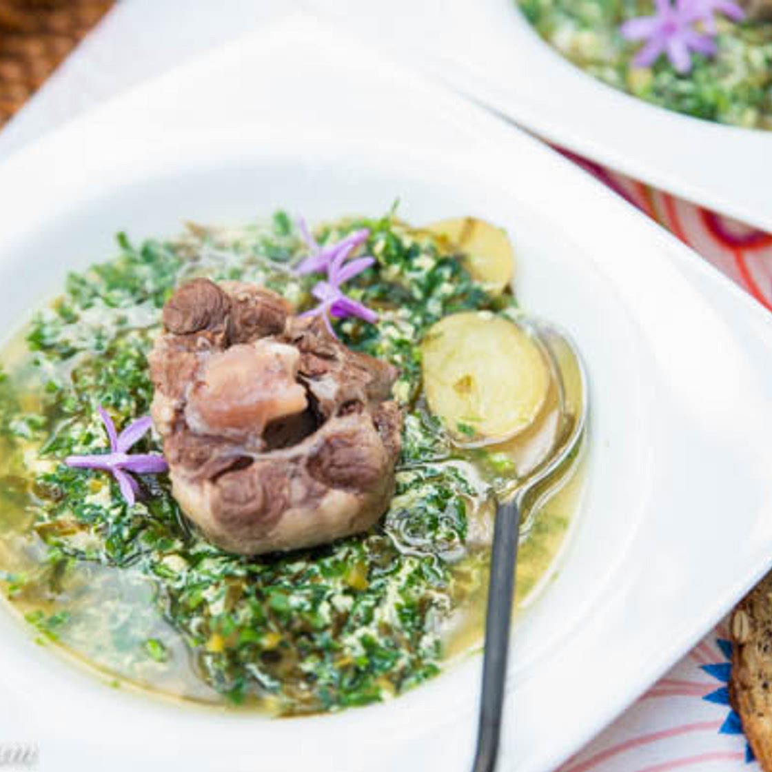 Green Borsch with Oxtail