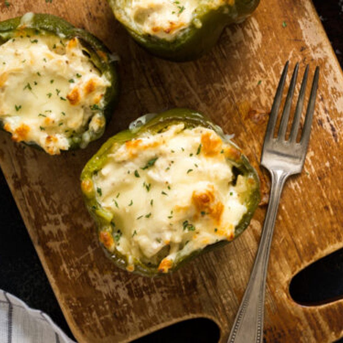 Creamy Chicken Keto Stuffed Peppers
