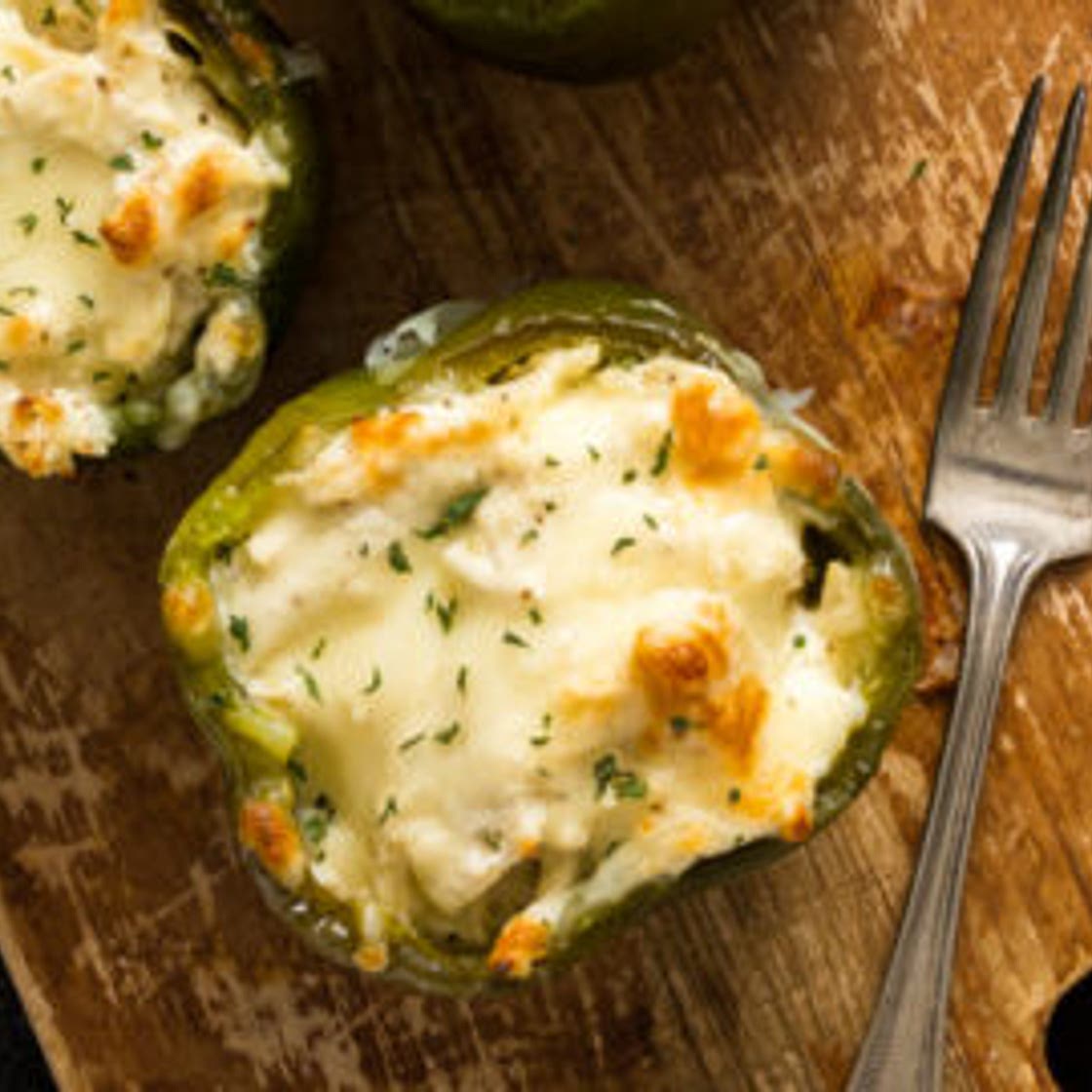 Creamy Chicken Keto Stuffed Peppers