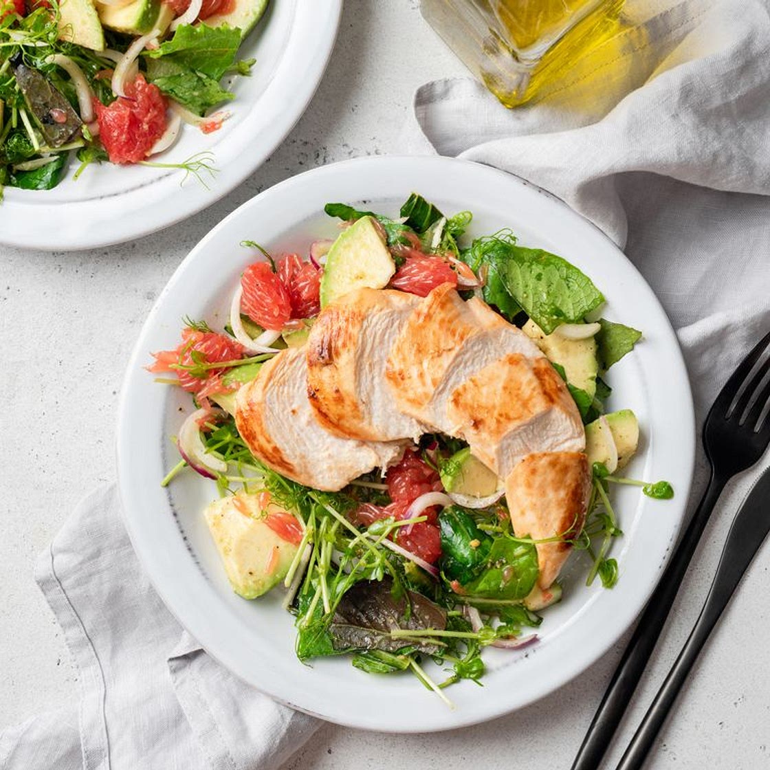 Salade de poulet pamplemousse et avocat