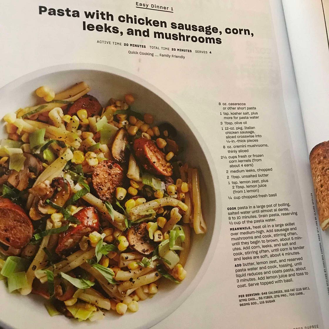 Pasta with Sausage and Veggies