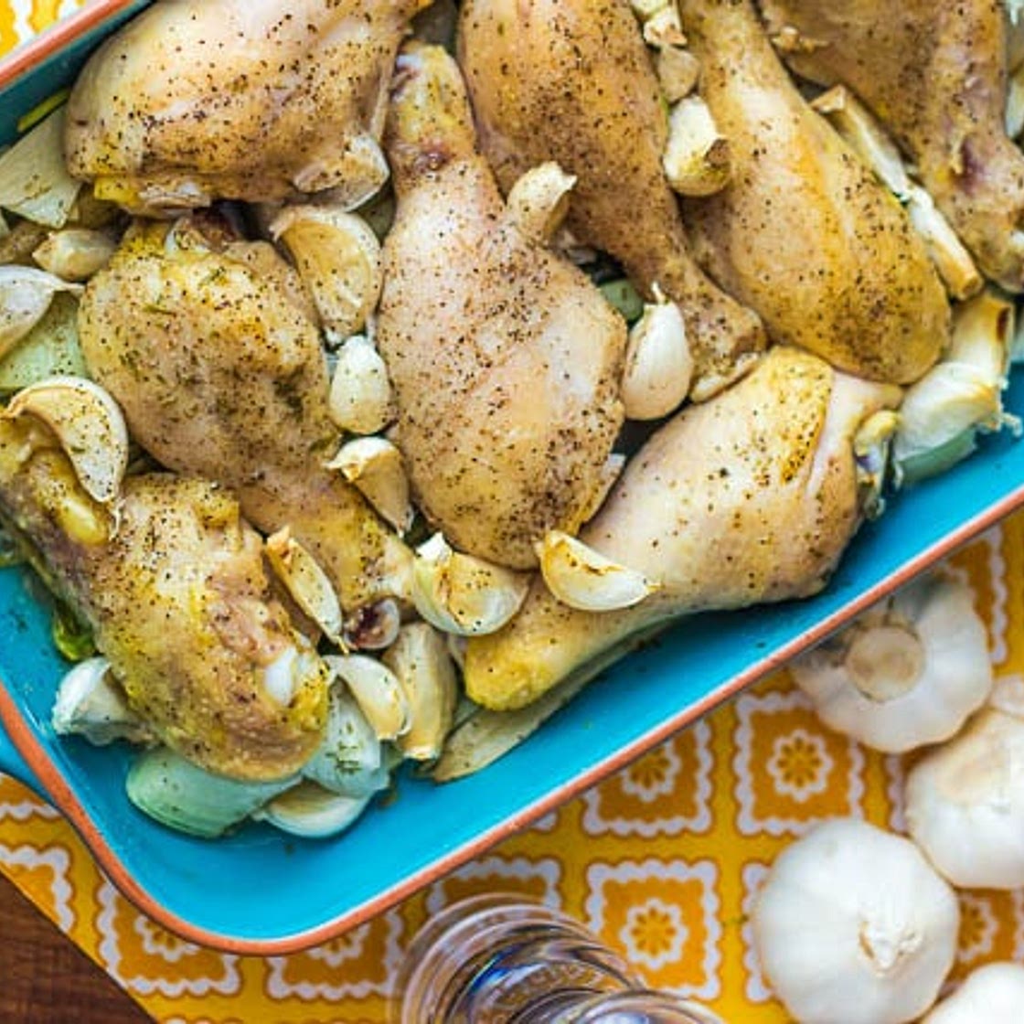 40 cloves of garlic chicken