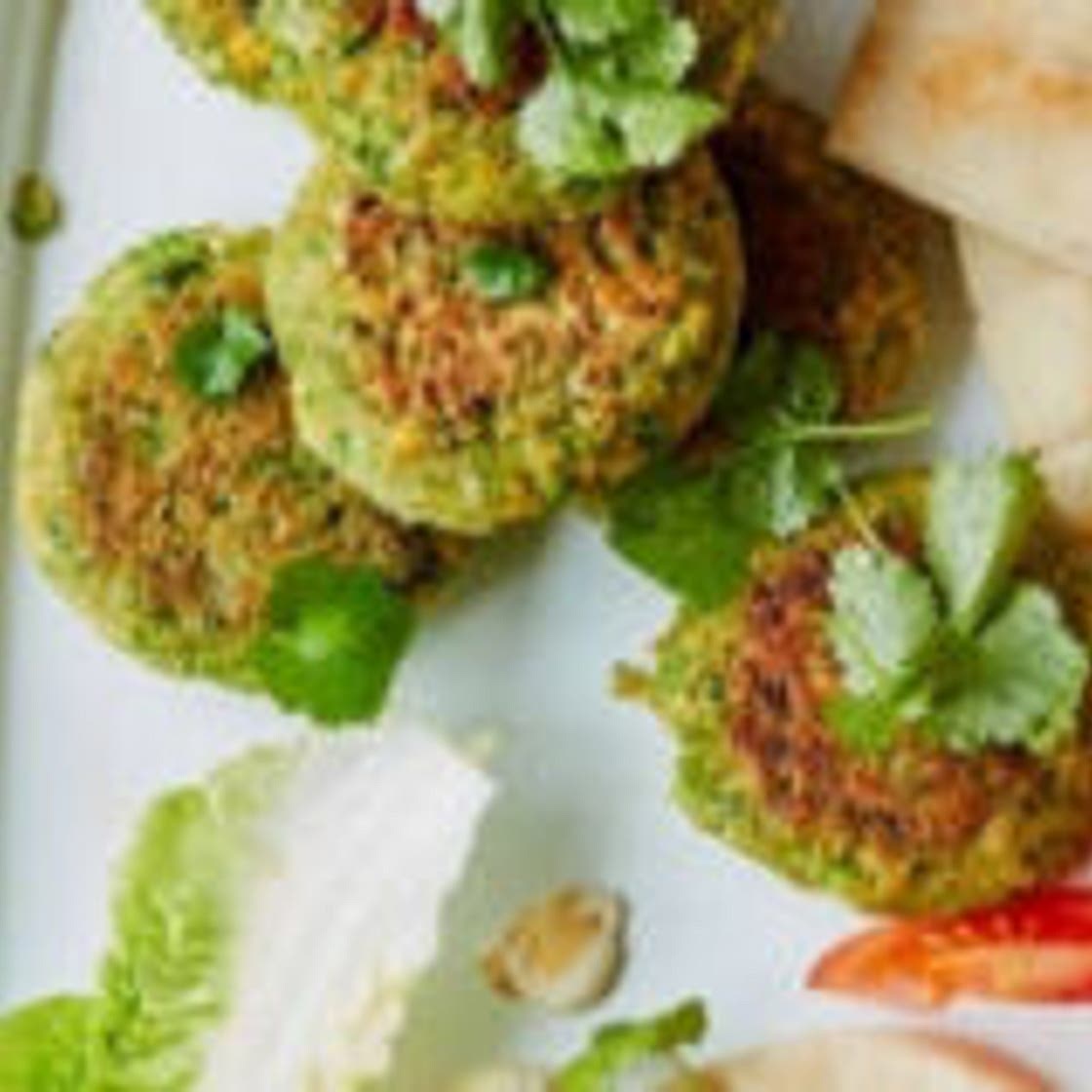 Green pea falafels