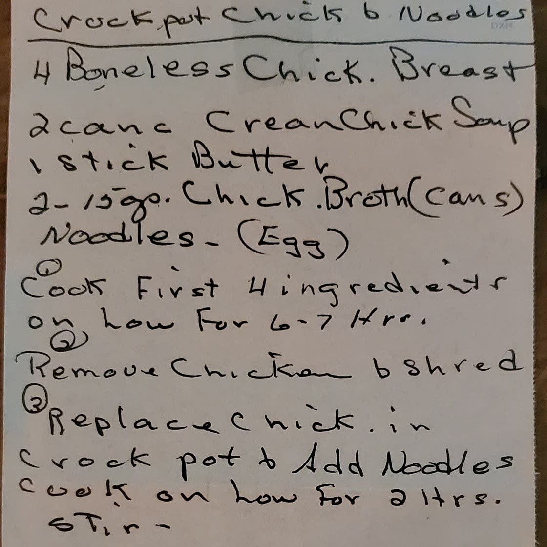 Ardythe's Crockpot Chicken and Noodles