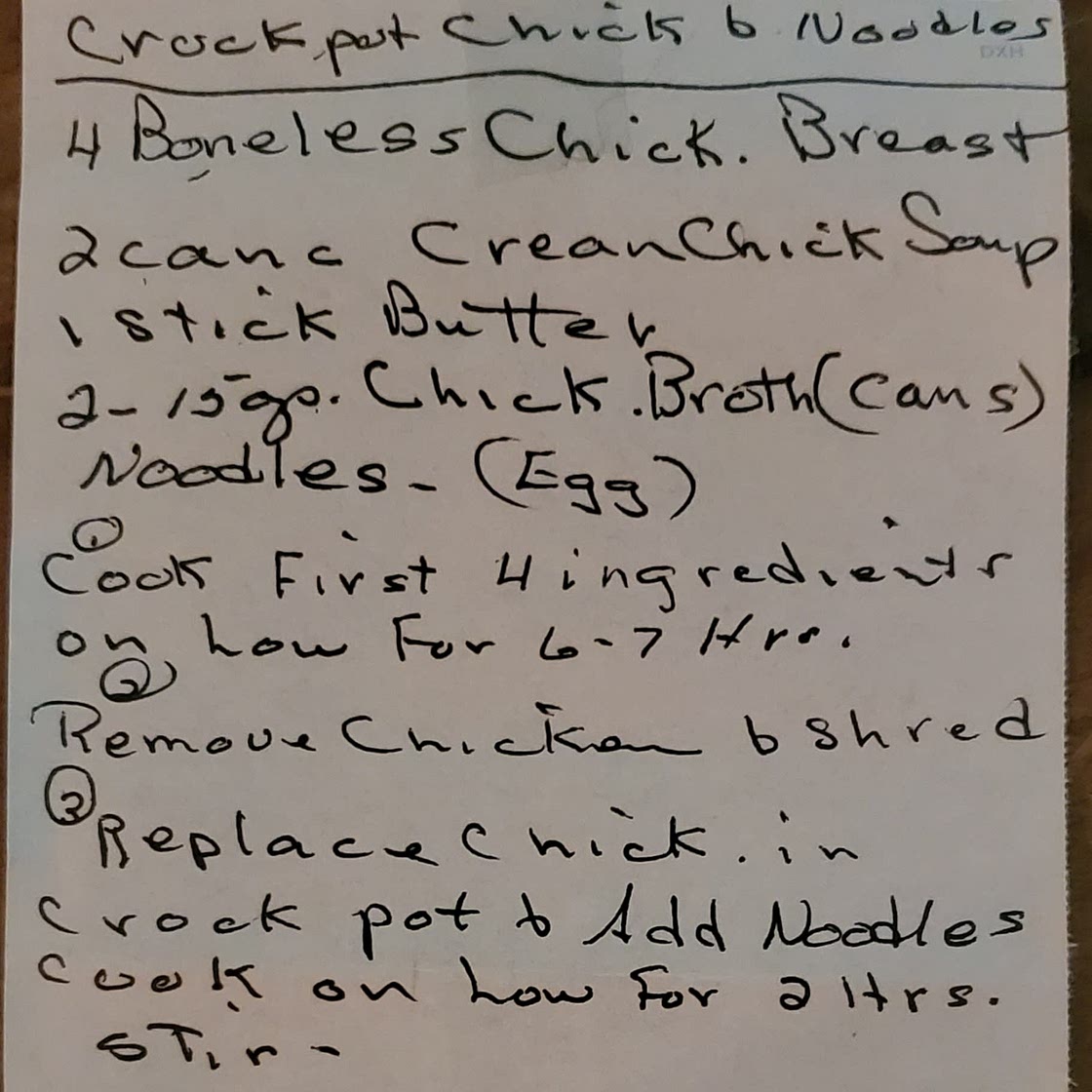 Ardythe's Crockpot Chicken and Noodles