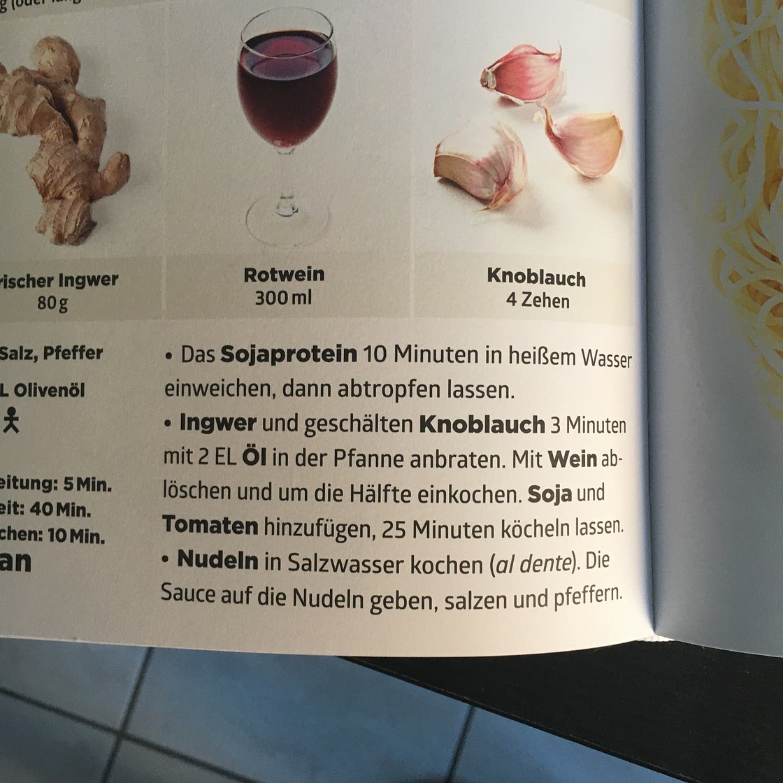 Spaghetti mit Ingwer und Soja