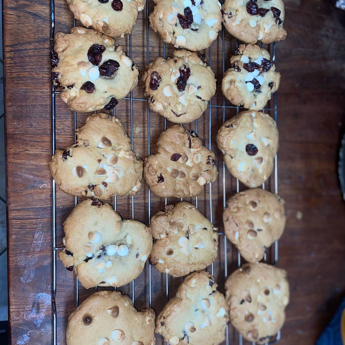 Soft & Chewy White Chocolate & Cranberry Cookies