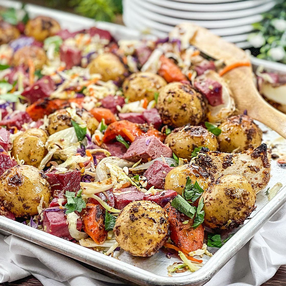 Sheet Pan Corned Beef and Cabbage