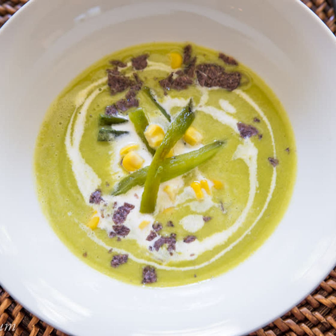 Cream of Corn and Poblano Soup