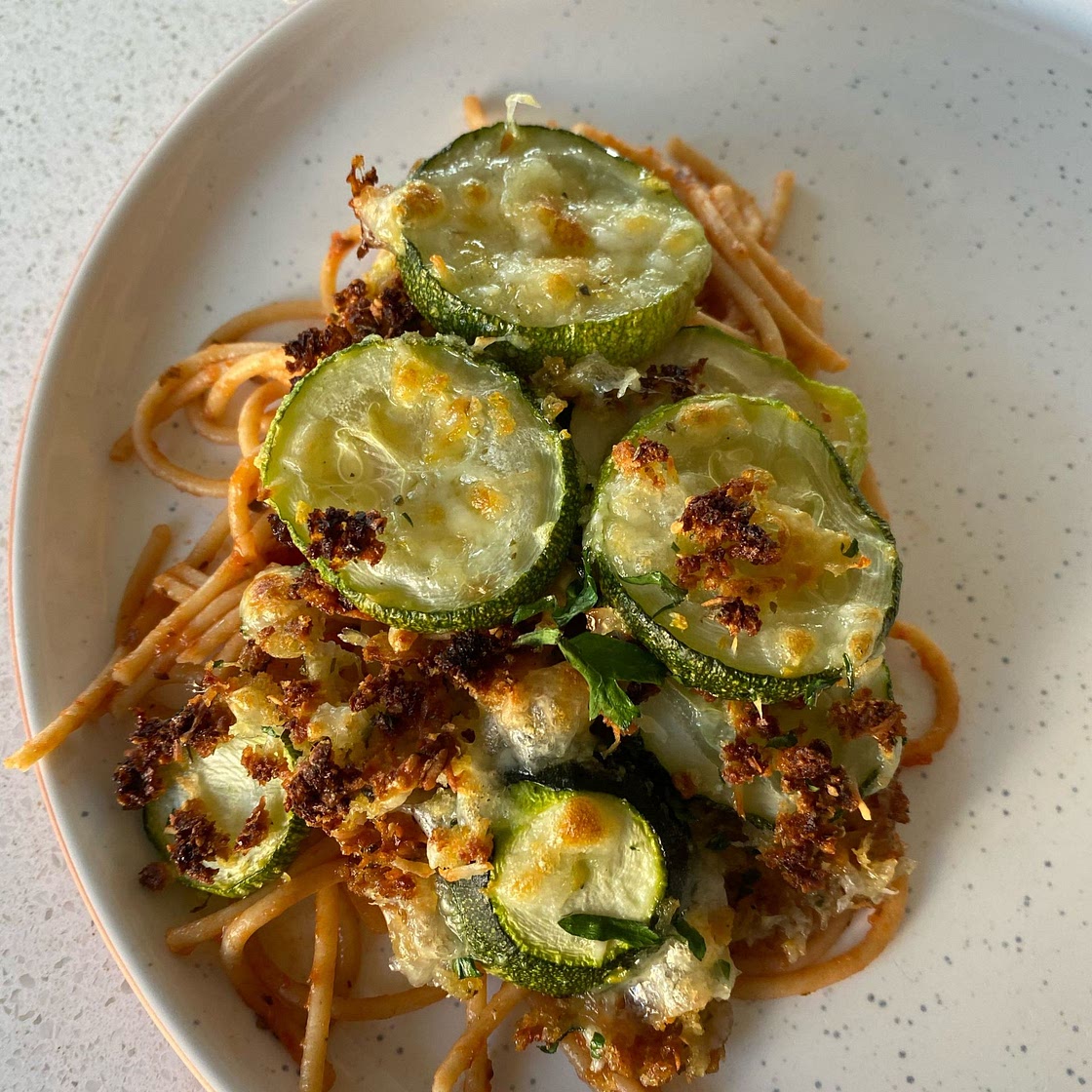 Spaghetti with Crispy Zucchini