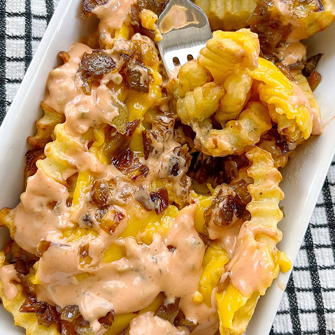 Vegan Animal Style Fries (Copycat In N Out Recipe)